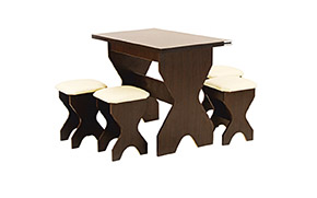 Комплект Титан стіл (розкладний) + 4 табурета - Фото