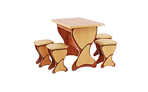Комплект Уран стіл (розкладний) + 4 табурета - Фото
