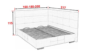 Ліжко АМ30 КР 2 спинки з механізмом (металевий каркас) - Фото_1