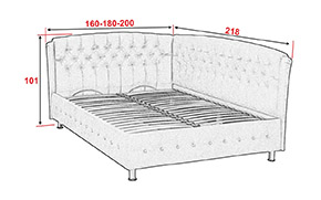 Ліжко Монсерат 2 спинки з механізмом (металевий каркас) - Фото_2