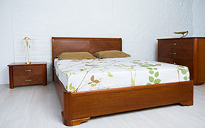Кровать Милена с интарсией и механизмом - Фото