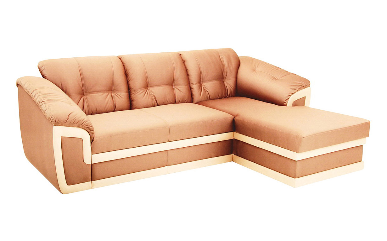 Кутовий диван-ніша Тріумф  7 (осн.Alberta cocoa/вставка Зевс делюкс ваніла) - Фото