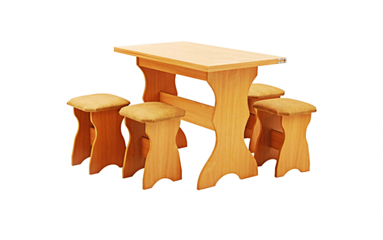 Комплект Афина стол (раскладной) + 4 табурета Алис-М - Фото