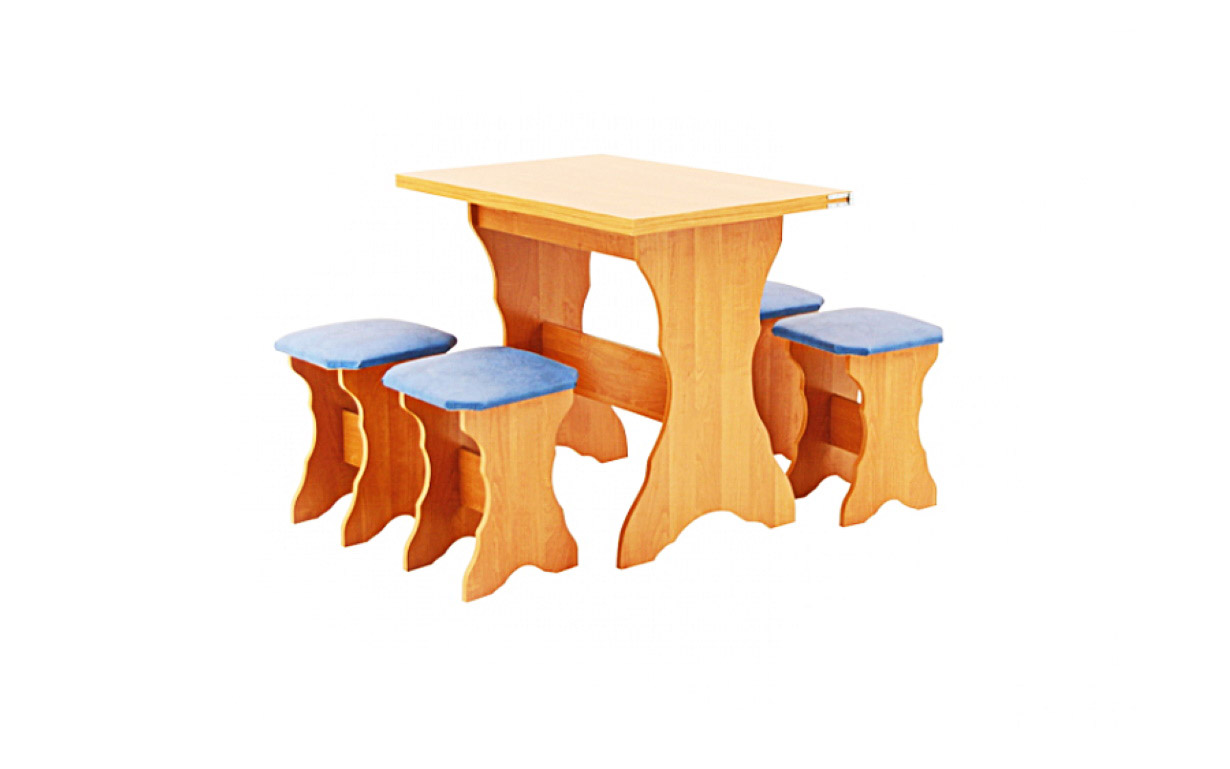 Комплект АМ12 стол (раскладной) + 4 табурета - Фото_1