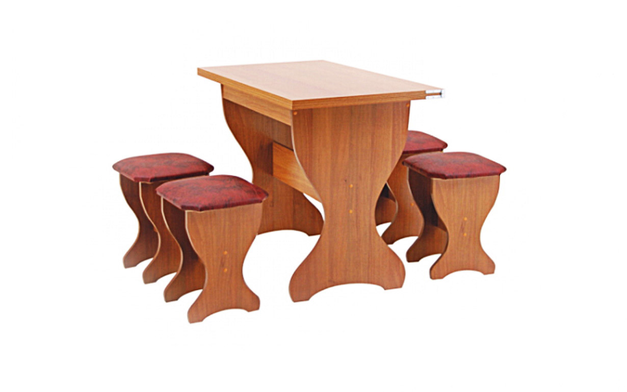 Комплект АМ16 стол (раскладной) + 4 табурета АТМО - Фото