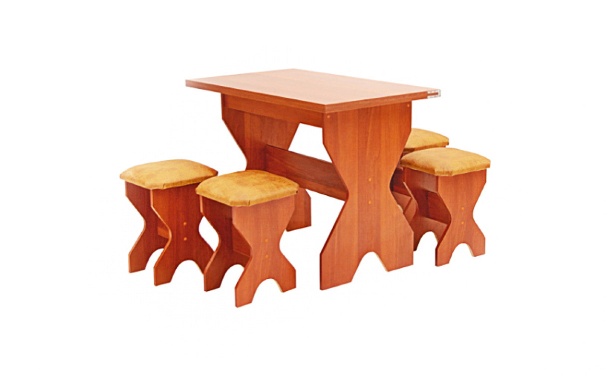 Комплект Милан стол + 4 табурета Алис-М - Фото