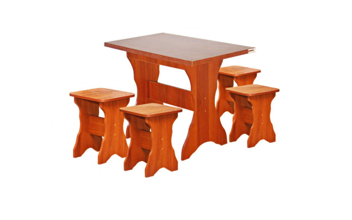Комплект АМ19 стол (раскладной) + 4 табурета АТМО - Фото
