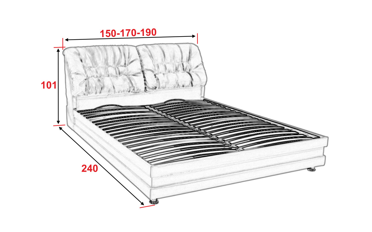 Кровать АМ23 КР с механизмом (металлический каркас) - Фото_2