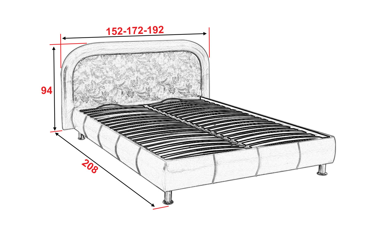 Кровать АМ38 КР с механизмом (металлический каркас) - Фото_1