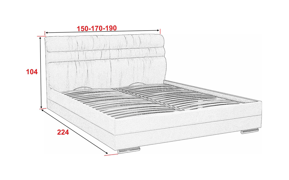 Кровать АМ106 КР с механизмом (металлический каркас) - Фото_1
