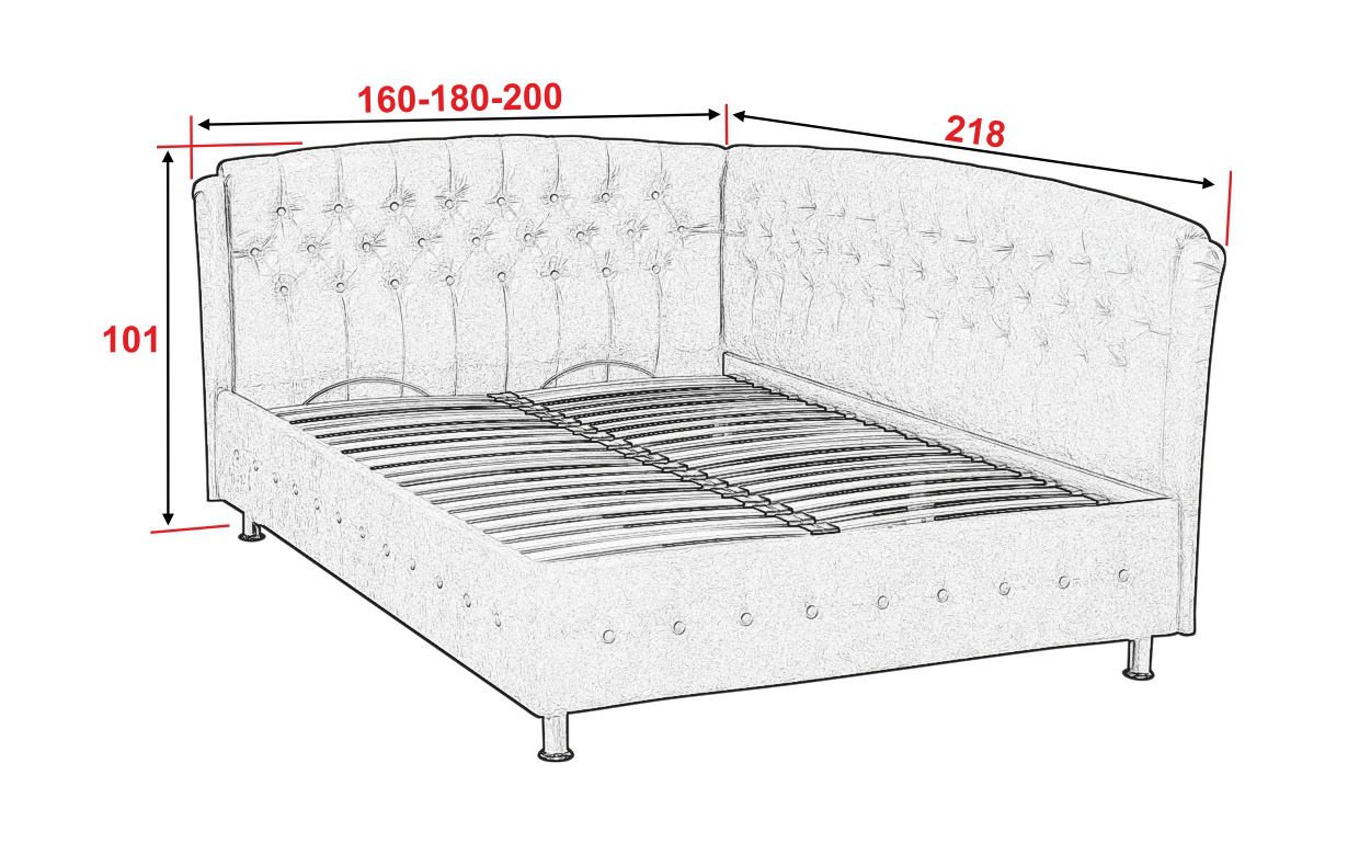 Кровать Монсерат 2 спинки с механизмом (металлический каркас) - Фото_2