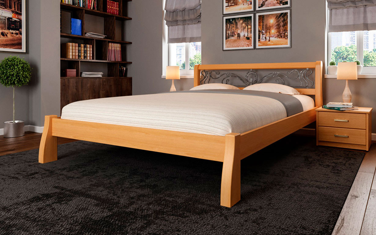Ліжко Ретро з ковкою 180х190 см. ЧДК - Фото