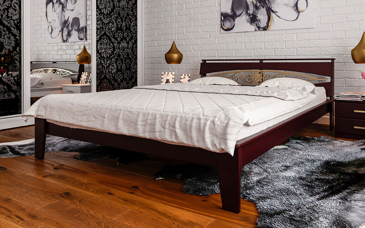 Ліжко Венеція з ковкою 140х190 см. ЧДК - Фото