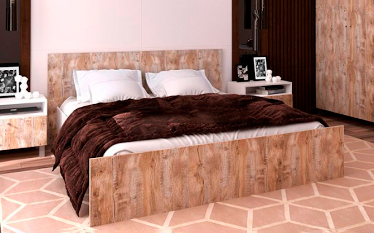 Ліжко Вуд 140х200 см. (дуб крафт золото) Фенікс меблі - Фото