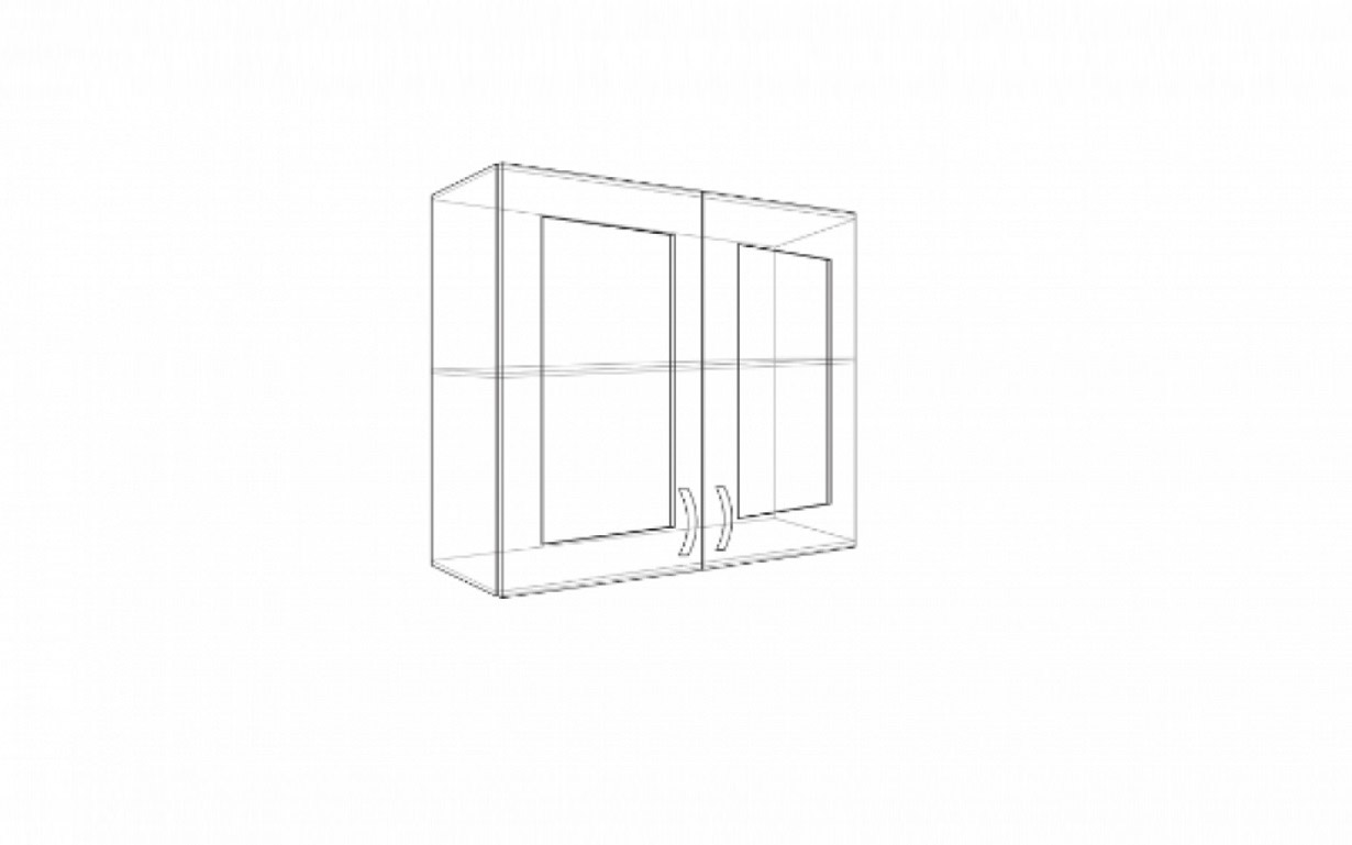 Кухонная секция Элис верхняя 100ВВ витрина Феникс Мебель - Фото
