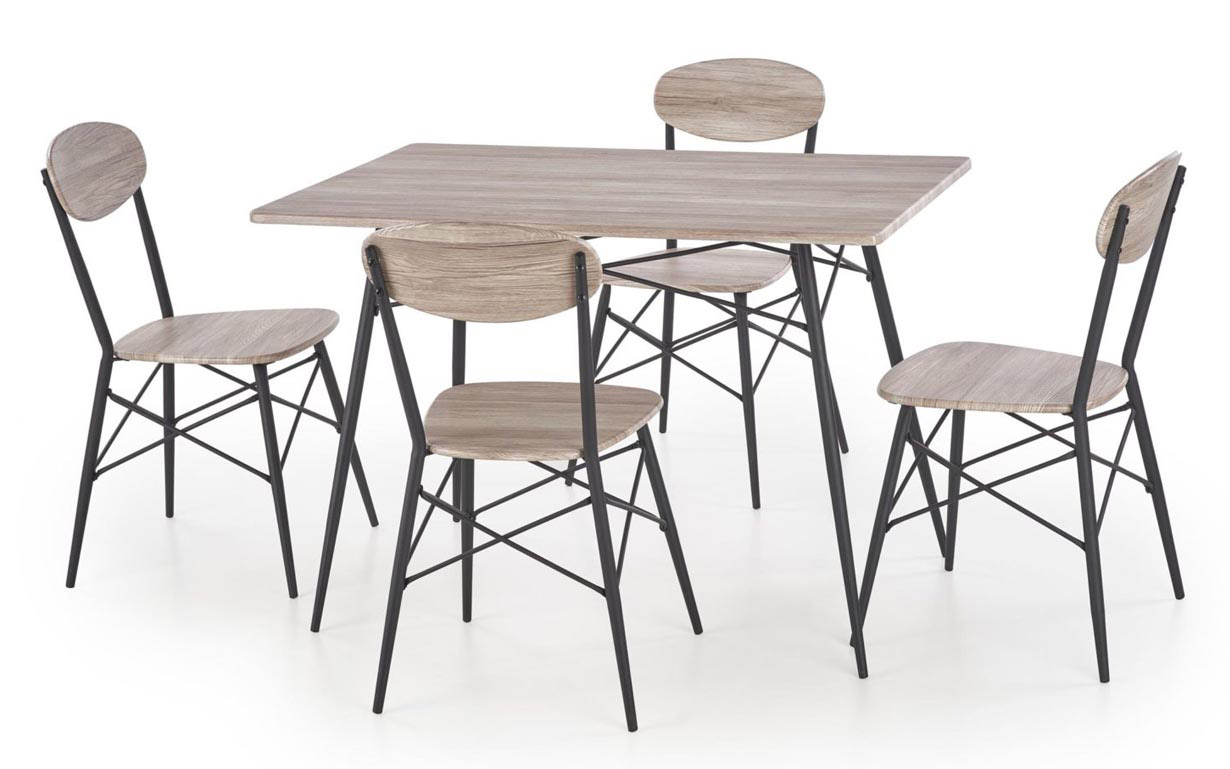 Комплект Kabir стол + 4 стула Halmar - Фото