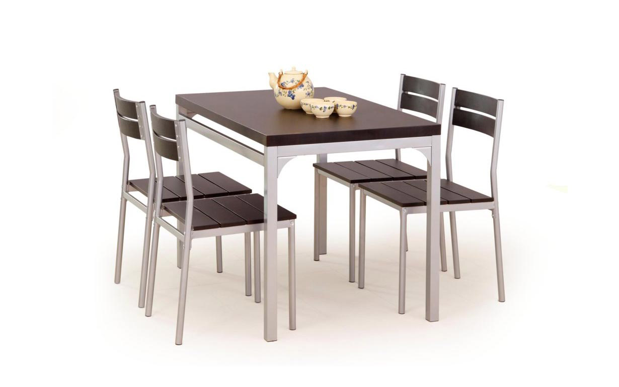 Комплект Malcolm venge стіл + 4 стільця Halmar - Фото