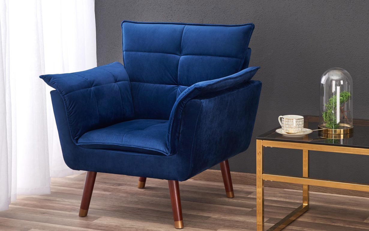 Кресло Rezzo dark blue Halmar - Фото