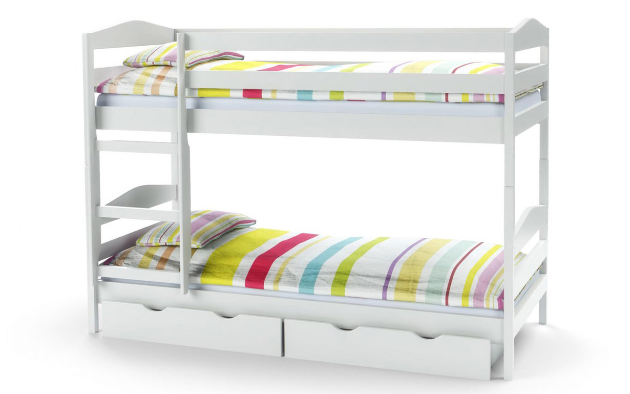 Ліжко двоярусне Sam white (з матрацем) 80х190 см. Halmar - Фото