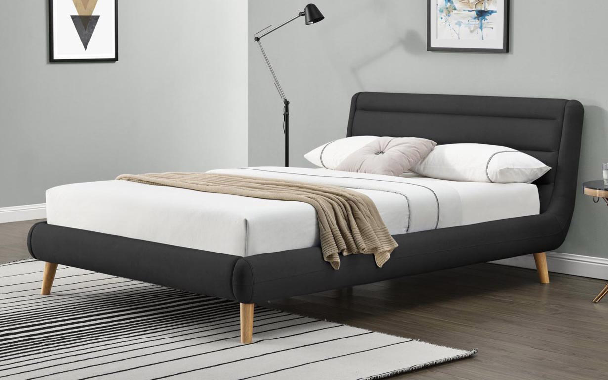 Ліжко Elanda dark grey 140х200 см. Halmar - Фото