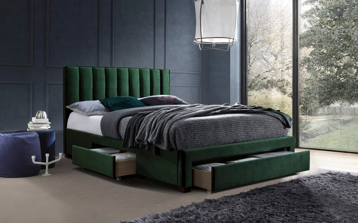 Ліжко Grace green 160х200 см. Halmar - Фото