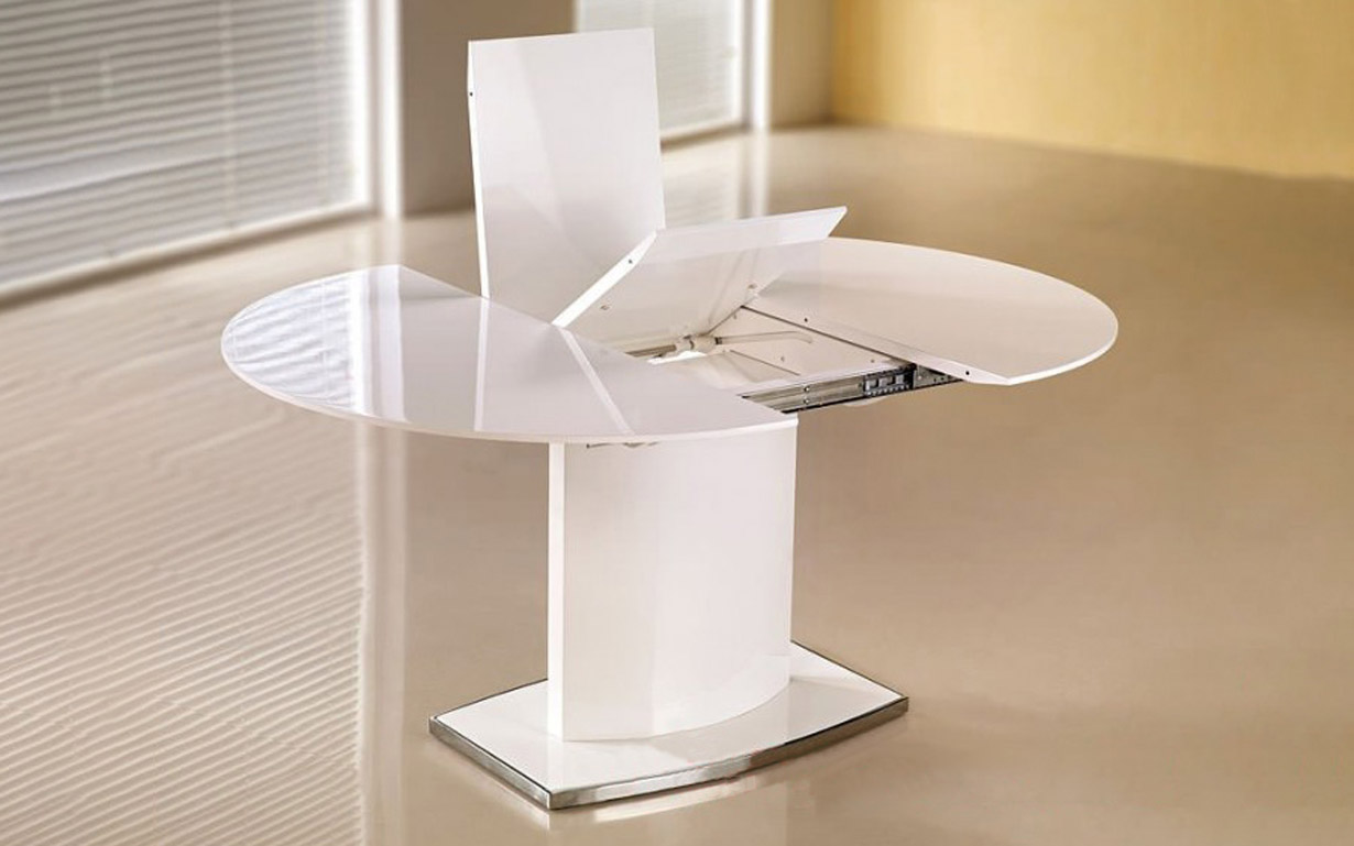 круглый обеденный стол трансформер для кухни и гостиной