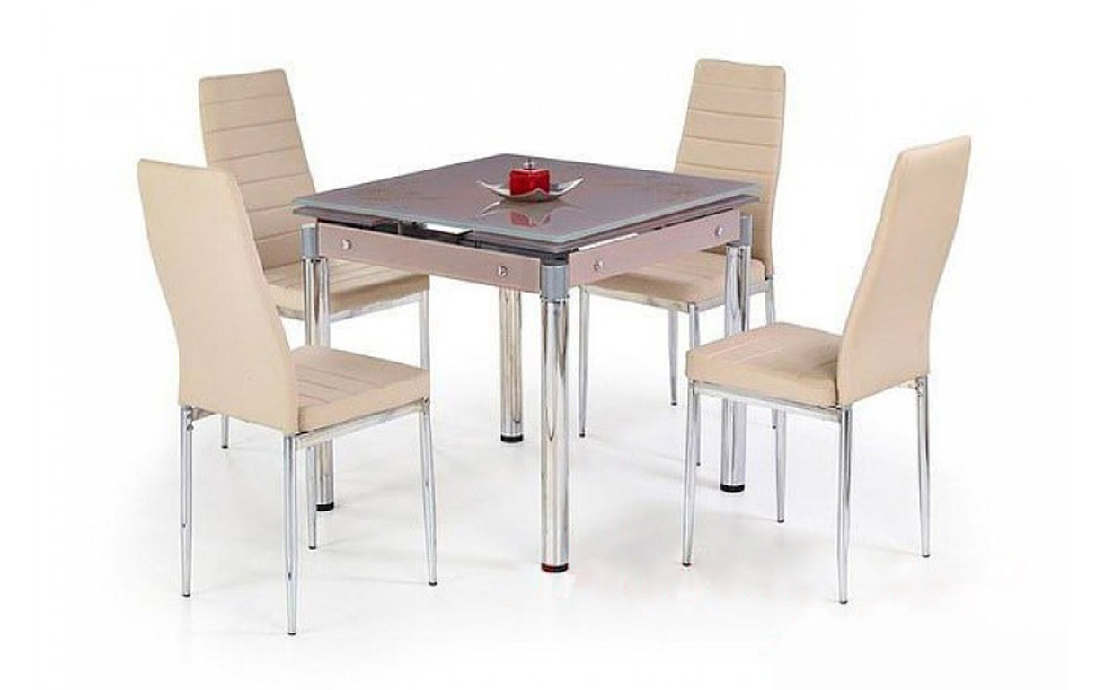 Стол обеденный Kent chrome steel beige Halmar - Фото