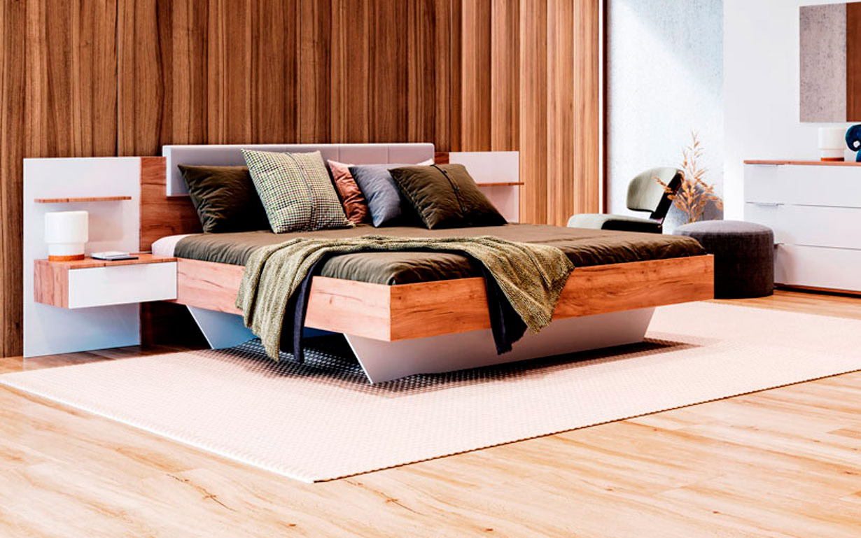 Кровать Асти Мягкая спинка с тумбами (без каркаса) 160х200 см. МироМарк - Фото