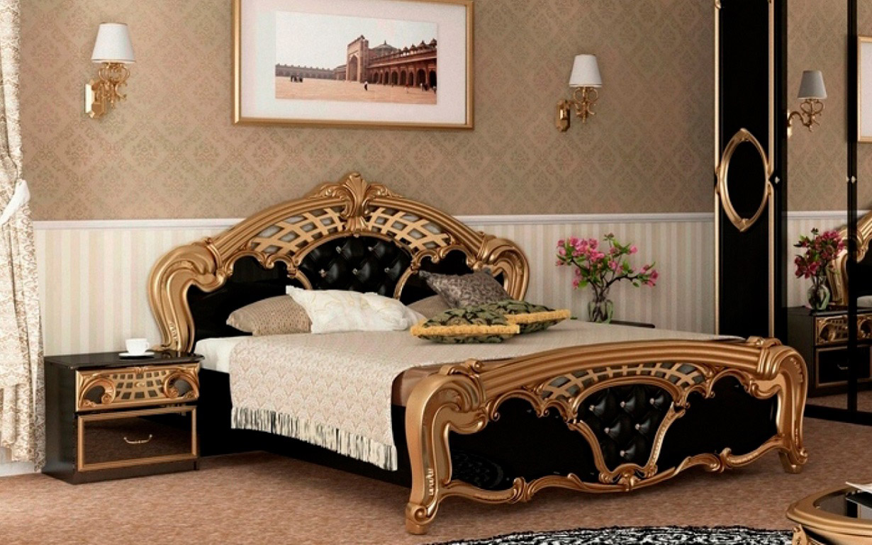 Кровать Реджина Черная (без каркаса) 180х200 см. МироМарк - Фото