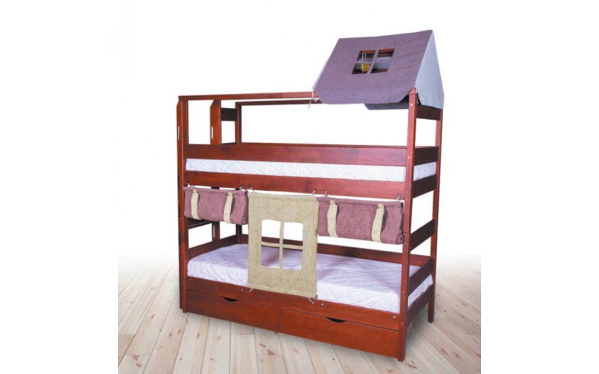 Двох'ярусне ліжко Смайл (без шухляд) 80х190 см. МКС - Фото
