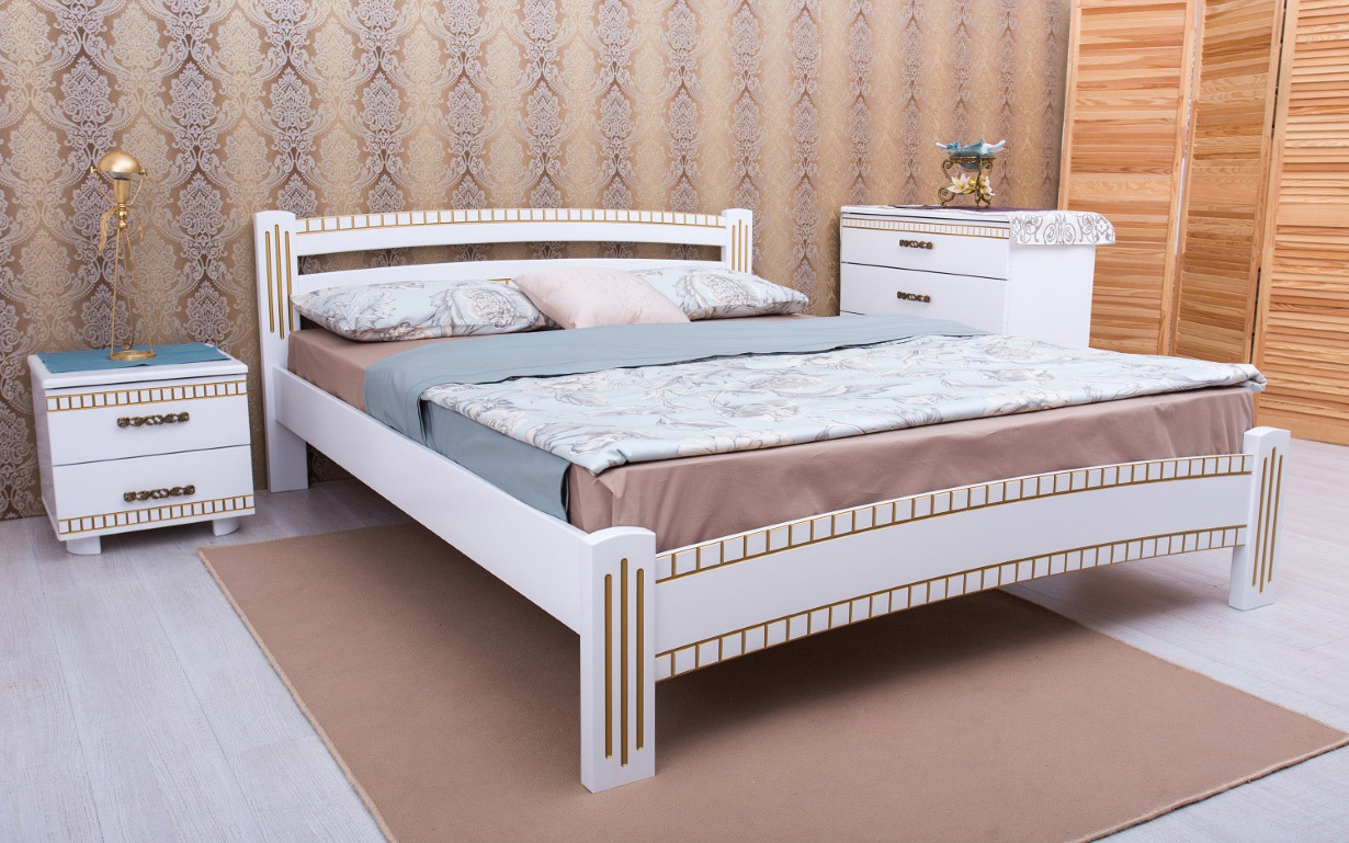 Кровать Милана Люкс с фрезеровкой 140х200 см. Олимп - Фото
