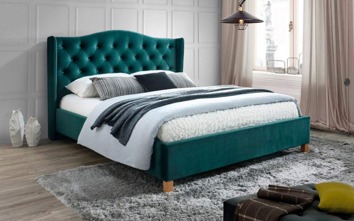 Кровать Aspen Velvet Green 160х200 см. Signal - Фото