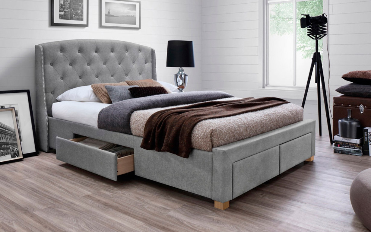 Кровать Signal Acoma, серый / дуб, 160x200,