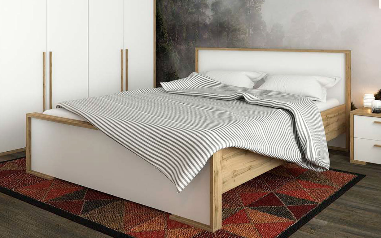 Кровать Франческа 160х200 см. (дуб вотан /латте) - Фото