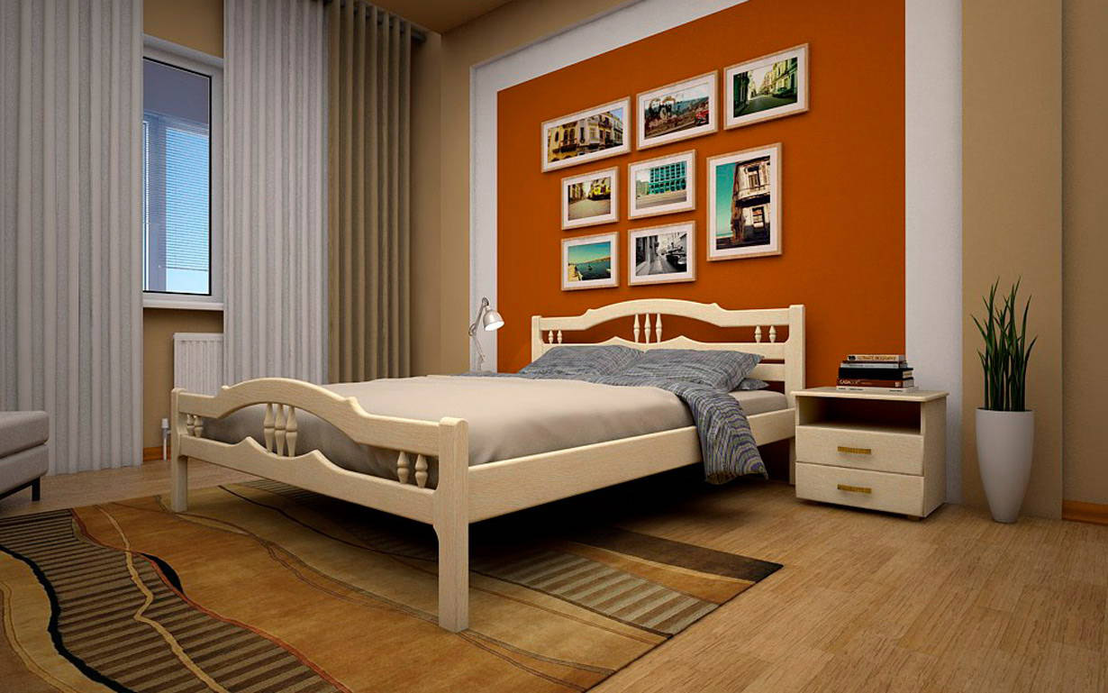 Кровать Юля 120х200 см. (сосна/серый) ламели 3,2мм. Тис - Фото